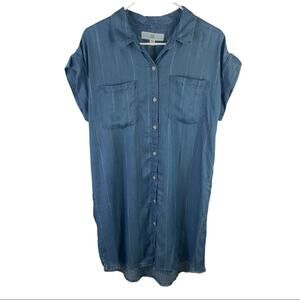 Thread & Supply Shirt Dress 100% Lyocell Vertical Stripe sz S